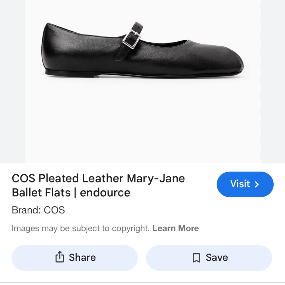 COS Black Leather Buckle Flats